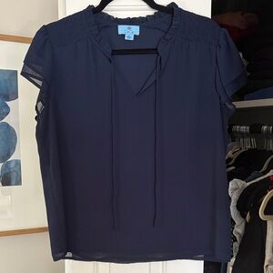 CeCe Women's Navy Blouse Size Medium